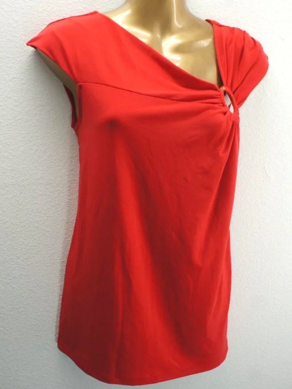 Michael Kors Orange Red Gold Ring Accent Logo Top size XL